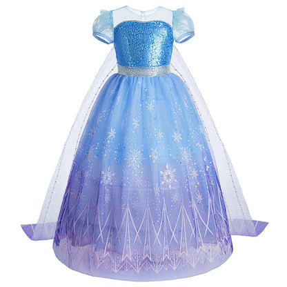 Children Belle Anna Rapunzel Clothing Kids Princess Ball Clothes Kids Performance Cosplay Costume Girls Birthday Luxury Dress Up