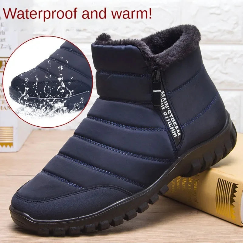 2025 Winter Men Ankle Snow Boot Waterproof Non Slip Shoe for Men Casual Keep Warm Plush Plu Size Couple Footwear Chaussure Homme