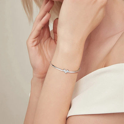 Moissanite Bangles Elegant Women Diamond Solid s925 Silver GRA Certified Dainty Bracelet Fine Jewelry for 17-18cm Wrist