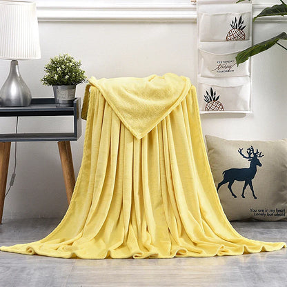 Solid Color Flannel Blanket Soft Warm Coral Fleece Velvet Blanket Winter Sheet Sofa Office Air Conditioning Yoga Nap Blanket