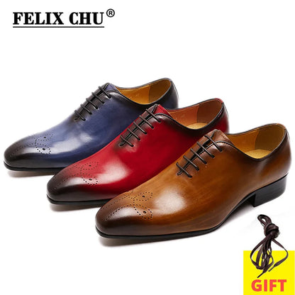 Men's Oxford Genuine Leather Shoes – Formal Lace-Up Business Footwear