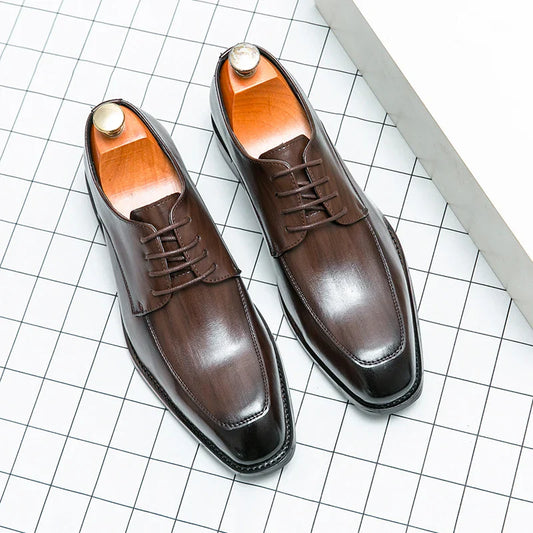 Fashion Dress Shoes Men Lace Up Business Social Shoe Male Plus Size 36-46 Daily Formal Men Shoes