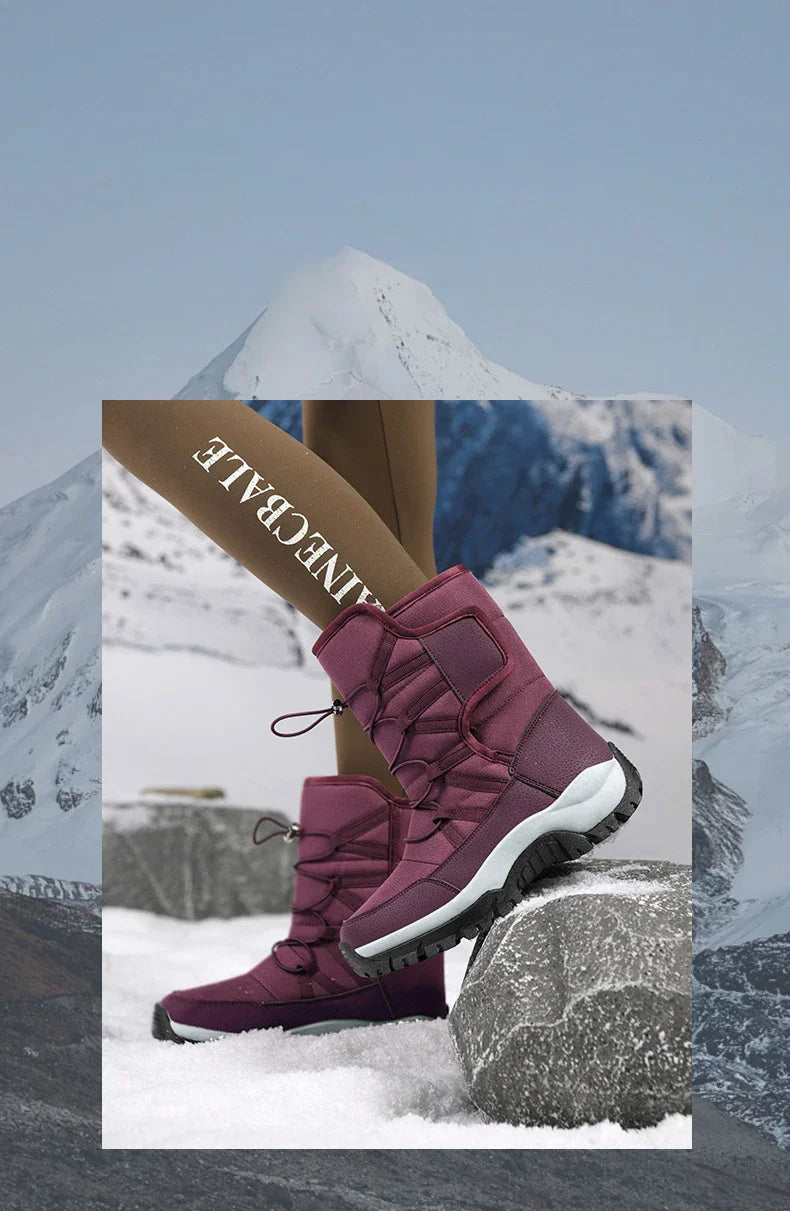 Men's Winter Shoes Waterproof Men's Boots Warm Plush Couple Snow Boots Outdoor Non-slip Hiking Boots Men Work Ankle Boots