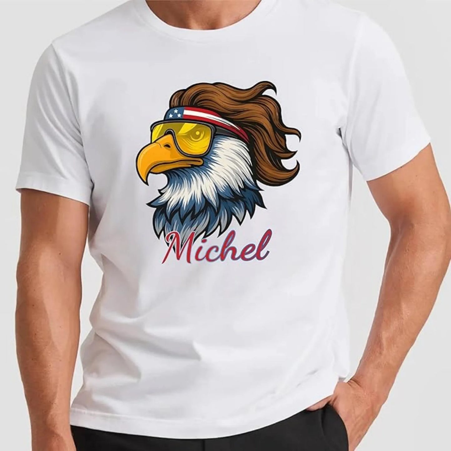 USA American Flag 4th of July Outfit for Men Women Kids, Personalized Family Matching Patriotic Shirts: Eagle Cat Raccoon Funny