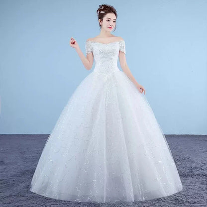 Wedding Dress Wholesale Lace up Embroidery Bride Marriage Dresses White Ball Gown Factory Christmas Carnival Plus Size