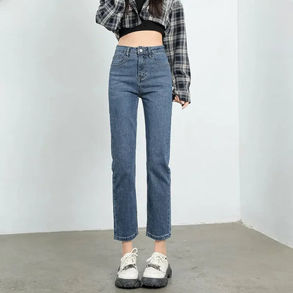 High-waist Straight-leg Jeans For Women