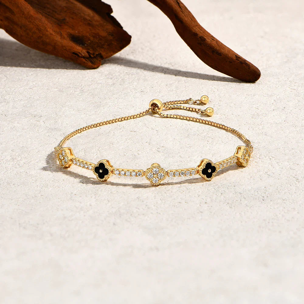 Flowers Design Moissanite Charm Bracelet For Women 925 Sterling Silver 18KGold Plated Tennis Luxury Chain Party Jewelry