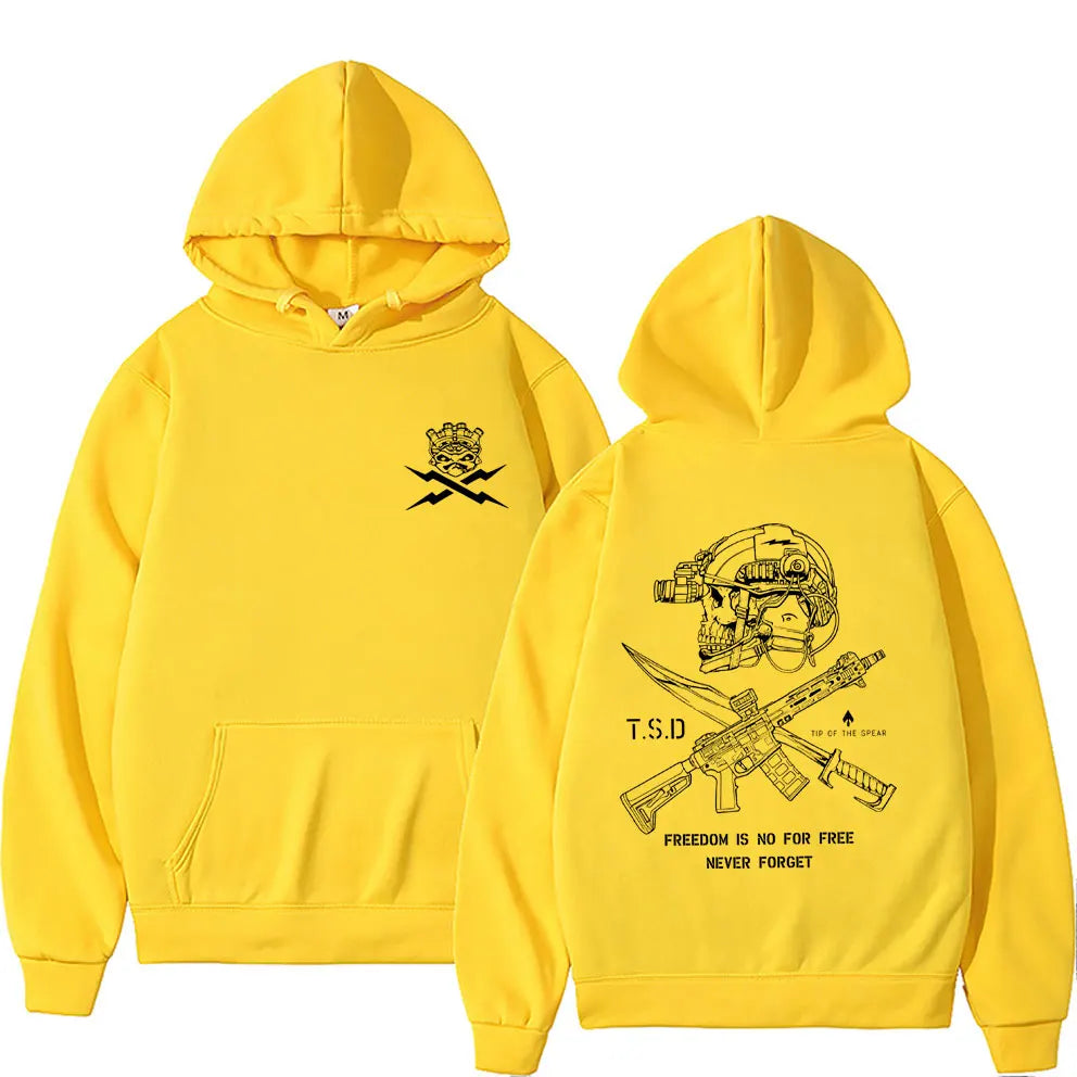Tip of The Spear X-ray Sparta Tactical Skeleton Print Hoodie Men Women Fashion Oversized Pullover Hoodies Male Casual Tracksuit