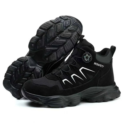 Work Boots Men Anti Smash Anti Piercing Steel Toe Safety Shoes Lightweight Breathable Work Boots Industrial Construction Boots