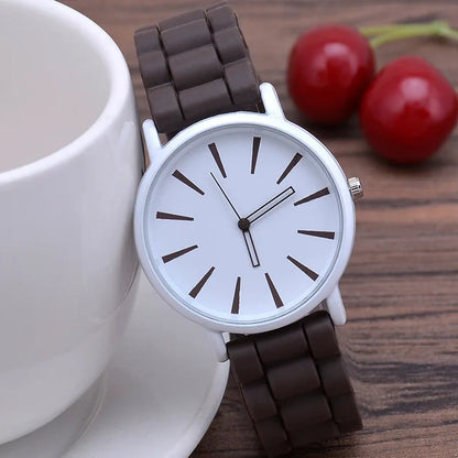 Women's Watches Ultrathin Silicone Ladies Bracelet Large Dial Korean Edition Female Student Fashion Quartz Wristwatch UTHAI CE76