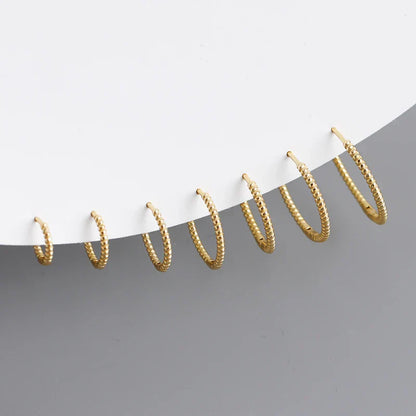 925 Sterling Silver Fashion Piercing Charm Twist Huggies Hoop Earrings for Women Rock Gothic Unisex Jewelry Ear Buckles