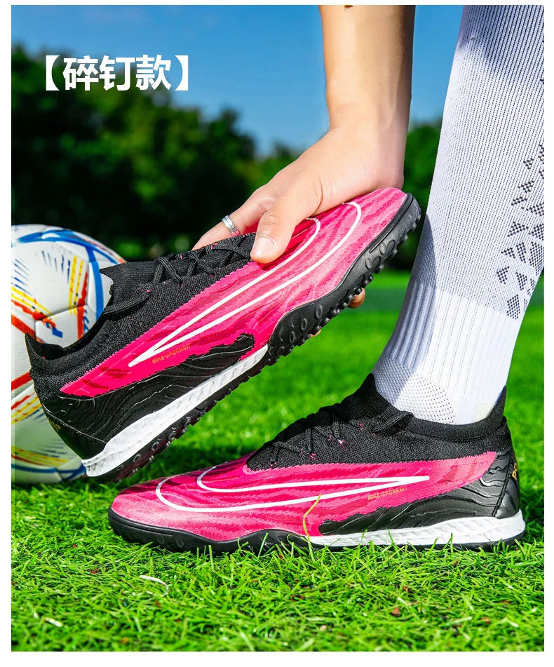 Men Training Football Boots Non-Slip Soccer Shoes Outdoor Cleats Futsal Breathable Sneakers Unisex Comfortable FG/TF Ultralight