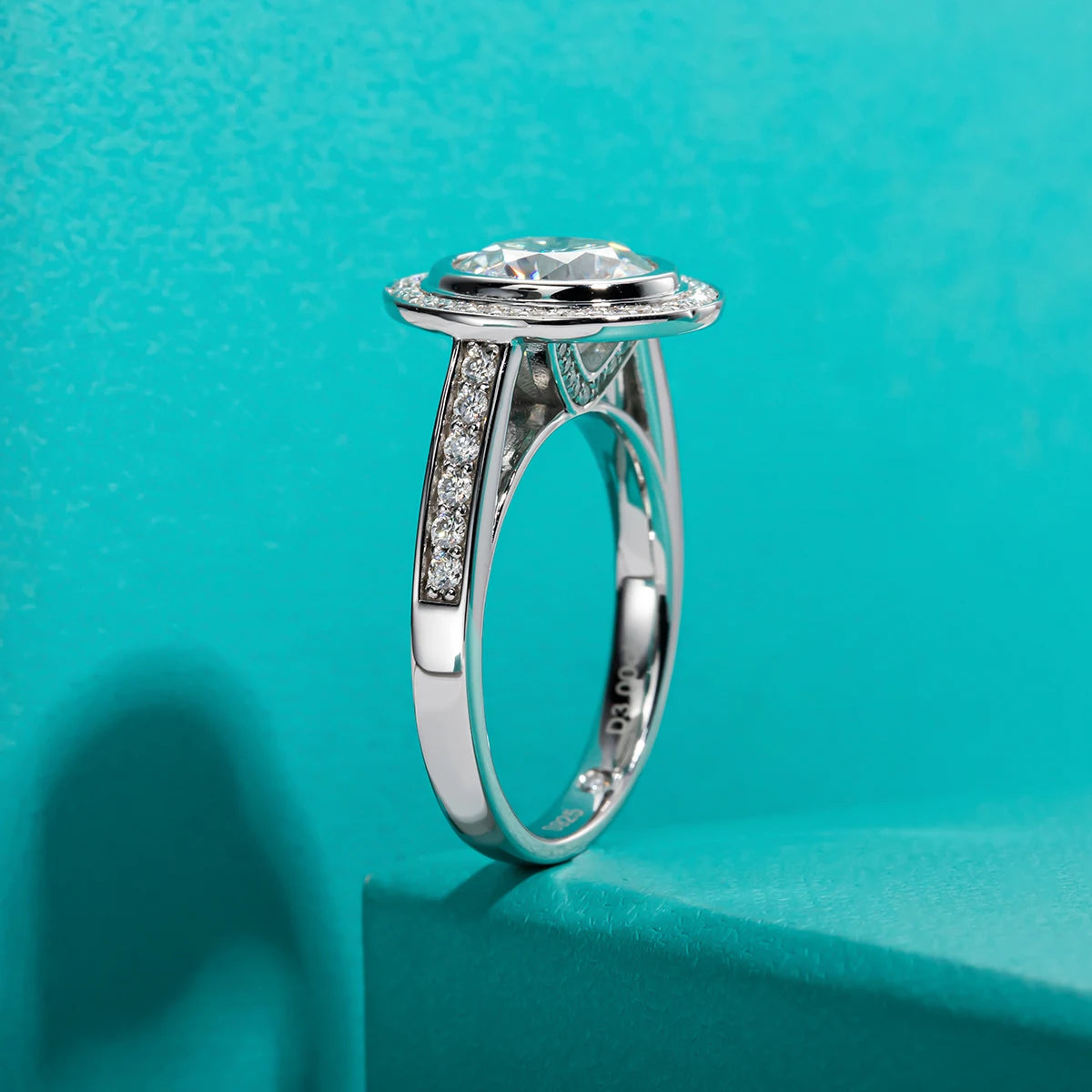 3ct D Color Moissanite Halo Engagement Wedding Ring 925 Sterling Silver Rings For Women Jewelry Wholesale