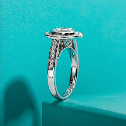 3ct D Color Moissanite Halo Engagement Wedding Ring 925 Sterling Silver Rings For Women Jewelry Wholesale