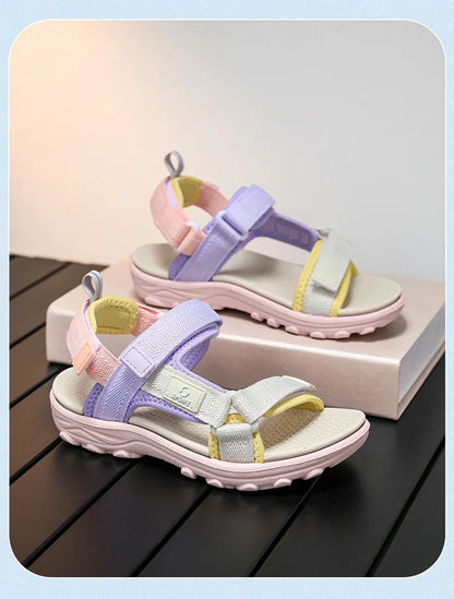 Kids Summer Sport Sandals Soft Sole Non-Slip Flat Beach Water Shoes Breathable Outdoor Walking Sandals for Boys&Girls