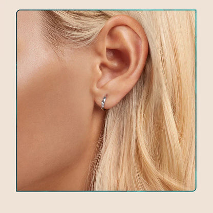 Huggie earrings for women Ear Cuff Moissanite Hoop Earrings Hypoallergenic 925 Sterling Silver Earrings with Gold Plated