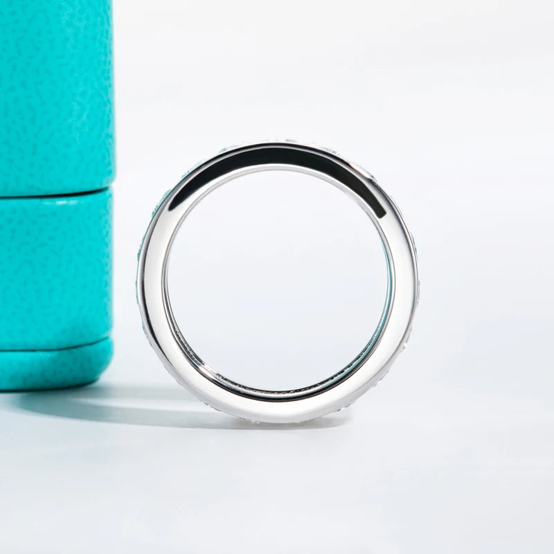 4mm Moissanite Wedding Band Ring S925 Sterling Silver Moissanites Eternity Band Ring Men Women Ring Jewelry Wholesale