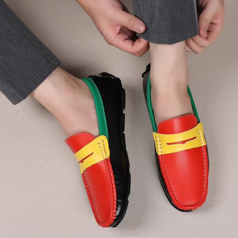 Business Shoes Fashion Casual Shoes Man Luxury Leather Loafers Breathable Slip on Male Boat Shoes Moccasins Driving Shoe