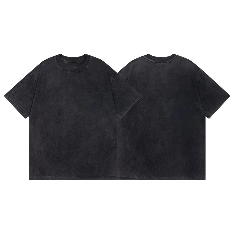 One Piece Anime Print Washed T-shirt Men Hip Hop Streetwear Oversized Women Short Sleeved Graphic Tee Summer Harajuku Casual Top