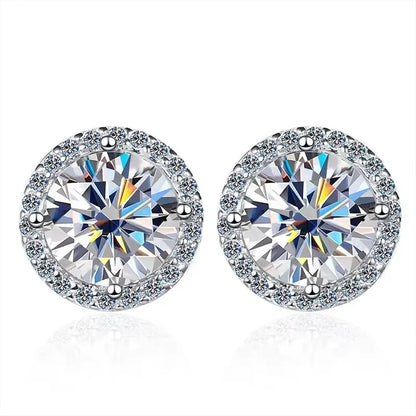 1ct D Color Moissanite Earring For Women Wedding Fine Jewely with GRA 925 Sterling Sliver Plated 18k White Gold Earring