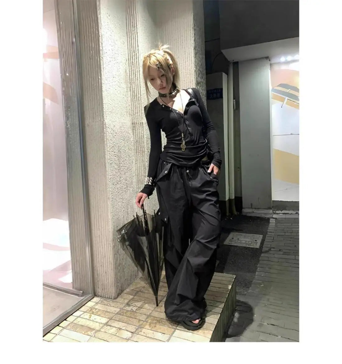 Y2k Japanese T Shirt Women Lace Long Sleeve Print Graphic Tops Streetwear American Retro 90s Crop Tops Autumn Tshirts