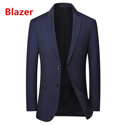 Men's Solid Color Business Suit Fashion Banquet Wedding Trend Groom Best Man Single 3/2/1