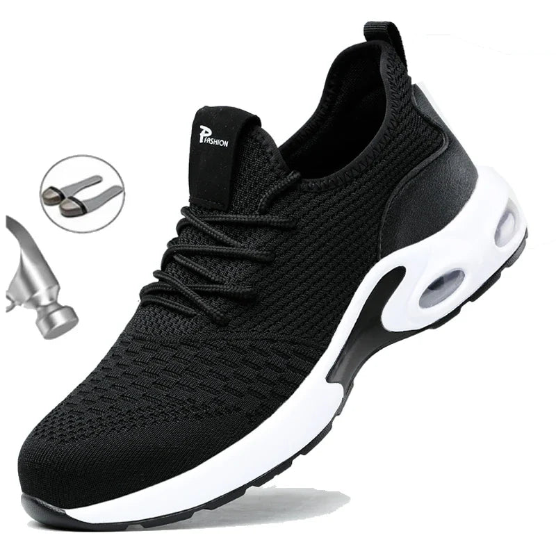 Lightweight Design Men Safety Shoes Steel Toe Cap Work Sneakers Men Protective Shoes Anti-smash Anti-puncture Indestructible