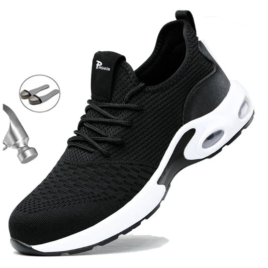 Lightweight Design Men Safety Shoes Steel Toe Cap Work Sneakers Men Protective Shoes Anti-smash Anti-puncture Indestructible