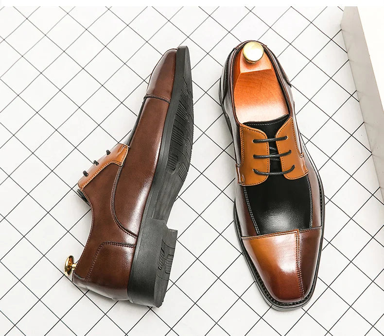 British Dress Social Leather Shoes Men Classic Brogues Office Casual Business Shoes For Men Large Size Formal Leather Shoes Man
