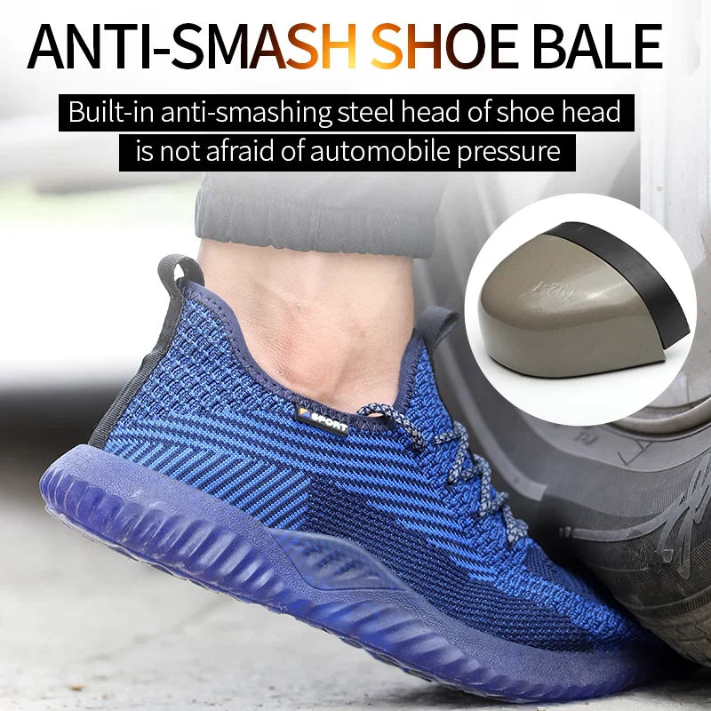 Steel Toe Cap Working Boots Safety Shoes for Man Construction&Indestructible Work Shoes Puncture-Proof Summer Work Shoes