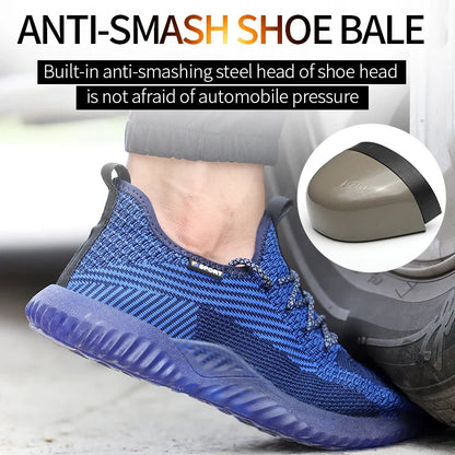 Steel Toe Cap Working Boots Safety Shoes for Man Construction&Indestructible Work Shoes Puncture-Proof Summer Work Shoes