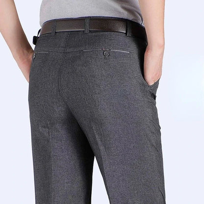 Big Plus Size Formal Pants Men's Bussiness Summer Thin Autumn Thick Black Blue Gray Stretch Loose Suit Office Trousers GOZBKF