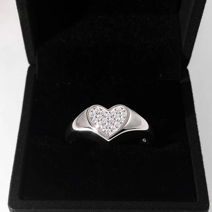 D VVS1 Heart Moissanite Engagement Ring 925 Sterling Silver Plated 18k White Gold Diamond Rings for Women Brithday Gift