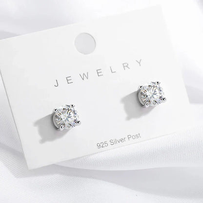 0.1-3CT Test Passed Moissanite Studs Earrings for Men Women S925 Silver Platinum Plated Bride Wedding Lab Diamond Studs