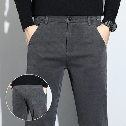 Korean Fashion Lyocell Casual Pants Men's New Spring Breathable Straight Elastic High Quality Daily Streetwear Male Trousers