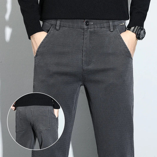 Korean Fashion Lyocell Casual Pants Men's New Spring Breathable Straight Elastic High Quality Daily Streetwear Male Trousers