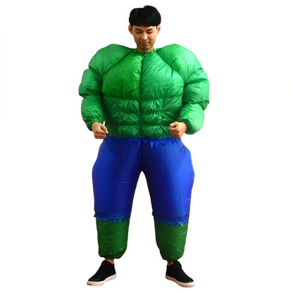 Inflatable Captain Hulk Super hero Cosplay Jumpsuit Costume Halloween for Man Party