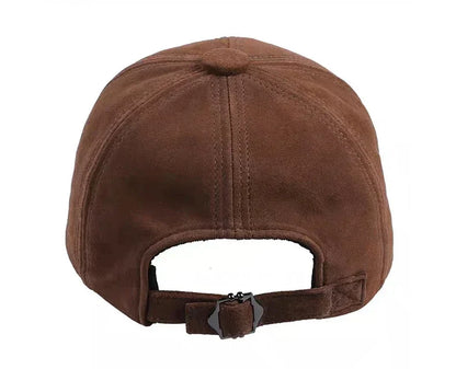 Retro 2025 Men Suede Real Leather Baseball Caps Sheepskin Men Youth Duck Tongue Dad Hats Bombe Adjustable