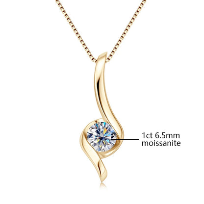 Sterling Silver 925 Real Moissanite Jewelry Set for Women 2.0ctw D Color Lab Diamond Stud Earrings Pendant Necklace Sets Gift