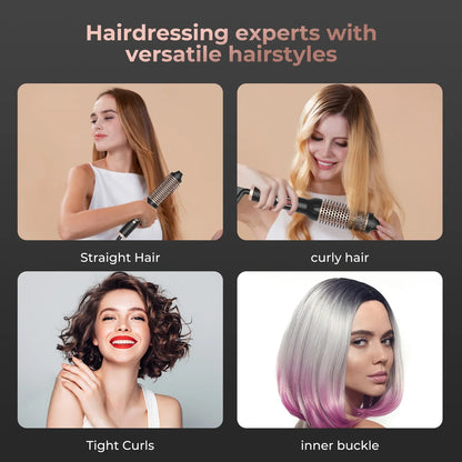 Fluffy Comb Straight Hair Curling and Straightening Dual Purpose Curling Brush PTC Heating Red Light Hair Care Curling Iron
