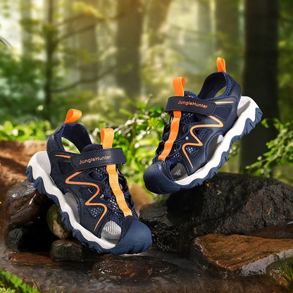 Kids Sports Sandals Closed Toe Summer Outdoor Water Shoes for Boys Girls Athletic Beach Sandials Non-slip Size 28-39