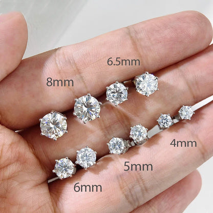 0.3-2 Carat Moissanite Stud Earrings S925 Silver Lab Diamond Earrings For Women Man Party Fine Jewelry
