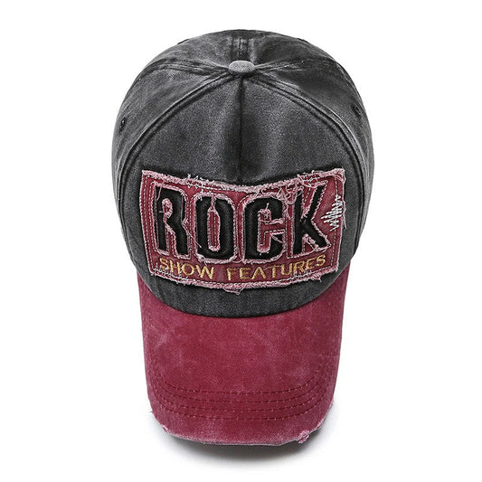 Letters Embroidered Patch Ripped Brushed Washed Distressed Design Style Unisex Cotton Adjustable Baseball Cap