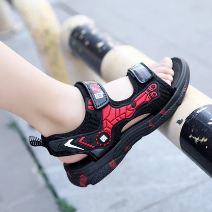 A pair of children's summer open-toe sports sandals, soft and comfortable mech-style flat shoes, sizes 28-40，WK-TX188