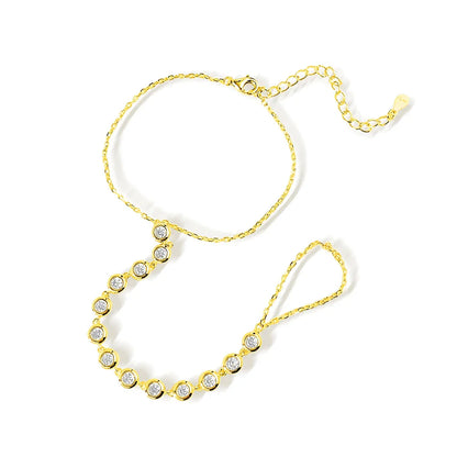 3mm Moissanite Bracelets for Women Girls 15-20cm Adjustable Chain 925 Sterling Silver Plated 18k Dainty Bubble Bracelet