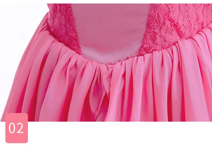 Peach Princess Costume For Girls Ball Gown Princess Dress Kids Cosplay Halloween Carnival Birthday Party Dress for 3-10 years