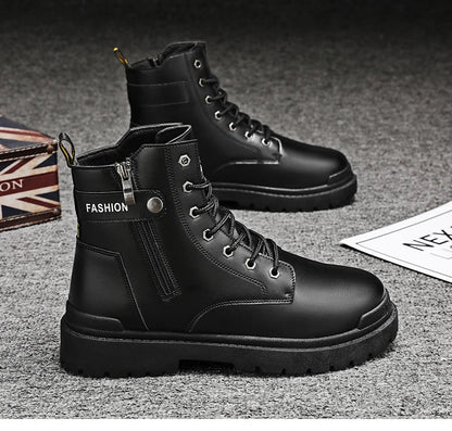 Men's high top casual boots four seasons new outdoor anti slip comfort workwear boots fashion versatile trendy boots men's shoes