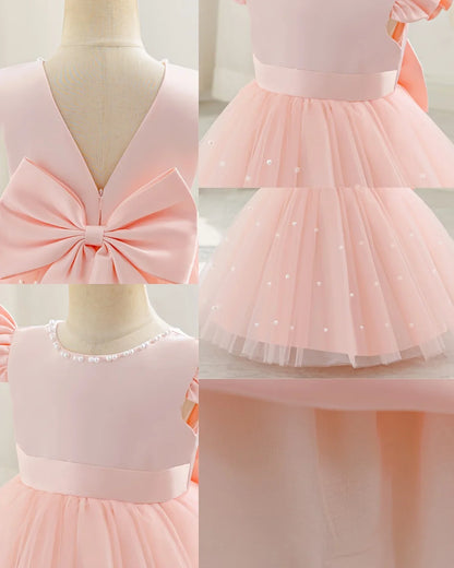 Children's dress Princess dress Western style children's wear new dress female fluffy skirt beading design Princess dress party