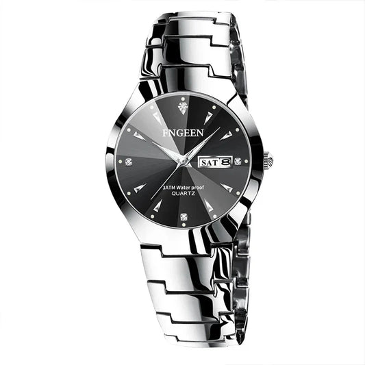 5808 Relogio Feminino Couple Watch Men Quartz watch for Lovers Luxury Womens wristwatch Stainless Steel Waterproof
