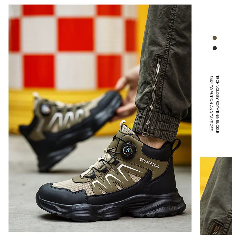 Men's Work Shoes Steel Resistant Anti-Puncture Anti-smash Toe Boots Slip Light Weight Safety Shoes Comfortable Men Shoes 40-46